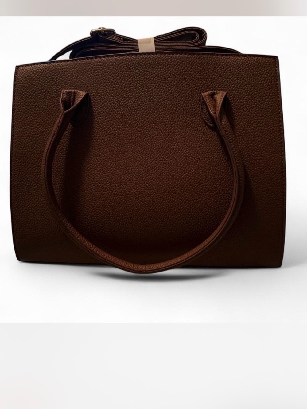 Classic Brown Structured Tote Bag - Women's Handbag
